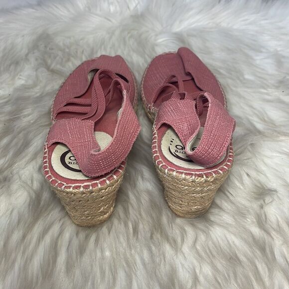 Abeo Delano Terracotta Metallic Nubuck Wedge Espadrille Sandal Sz 7 Narrow Width - Picture 3 of 6